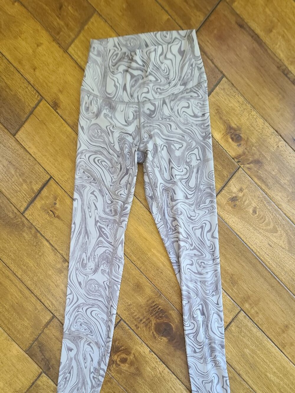 Lululemon Women Sz XS Leggings Ankle Activewear Gray Swirl Slimming Stretchy